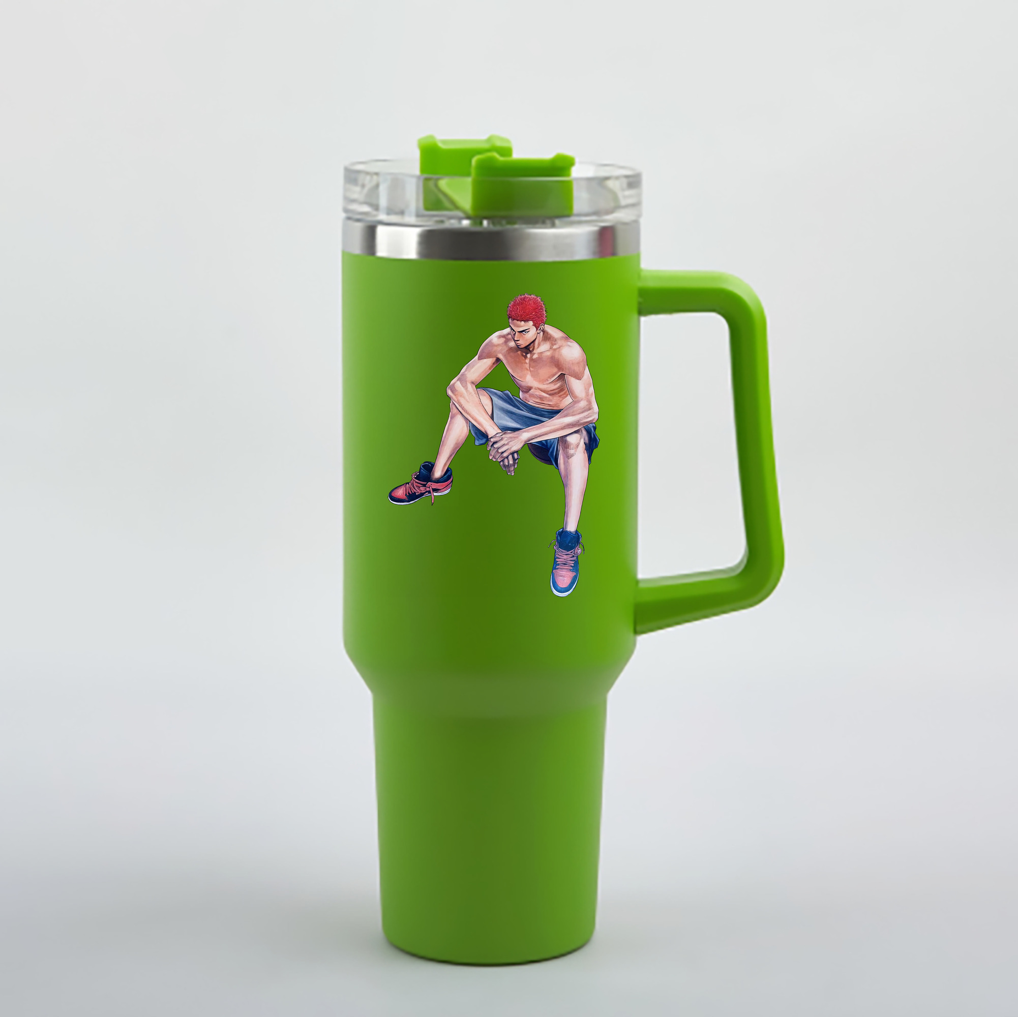 （画像用） SLAM DUNK／スラムダンク 1200mL車用タンブラー - クリスタルステッカー（プラスチックストロー付き）
